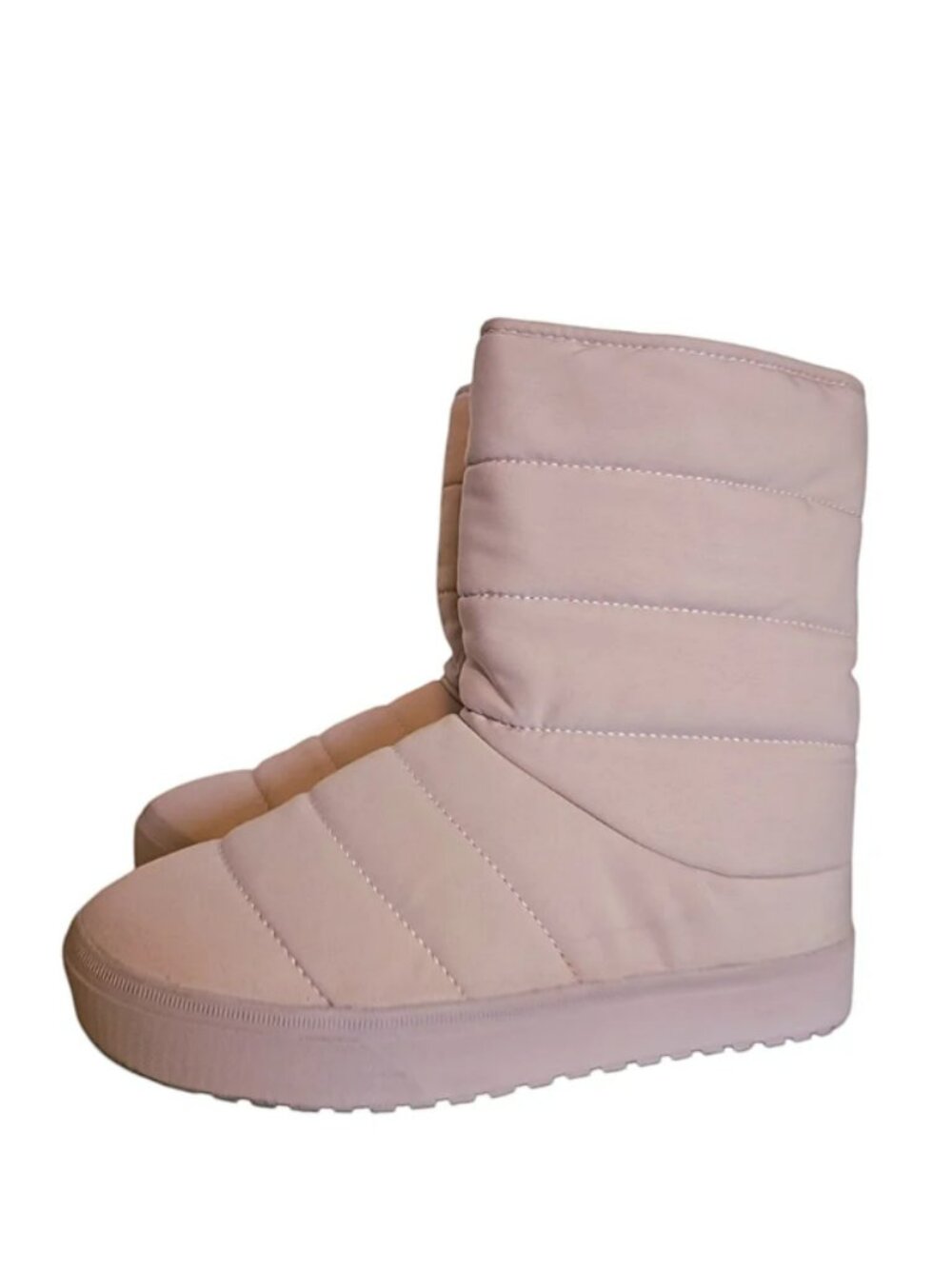 NATIVE SHOES Women's Pink Comfy Quilted Puffy Boots Sustainable Made With Algae